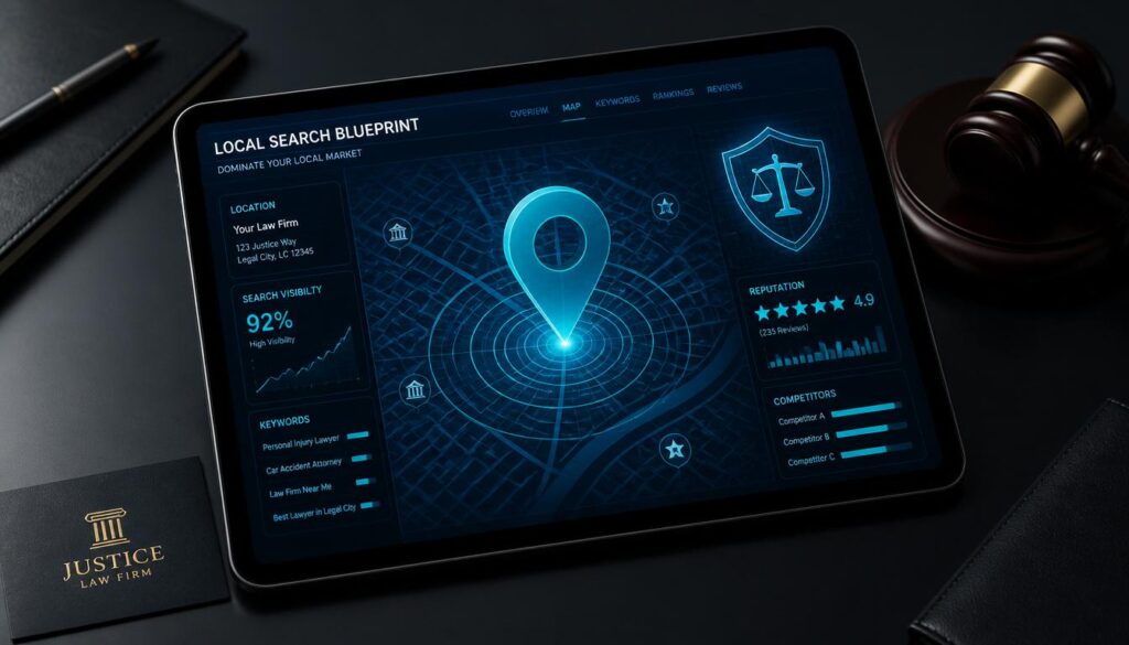 Local search domination and Google Business Profile management for law firms.