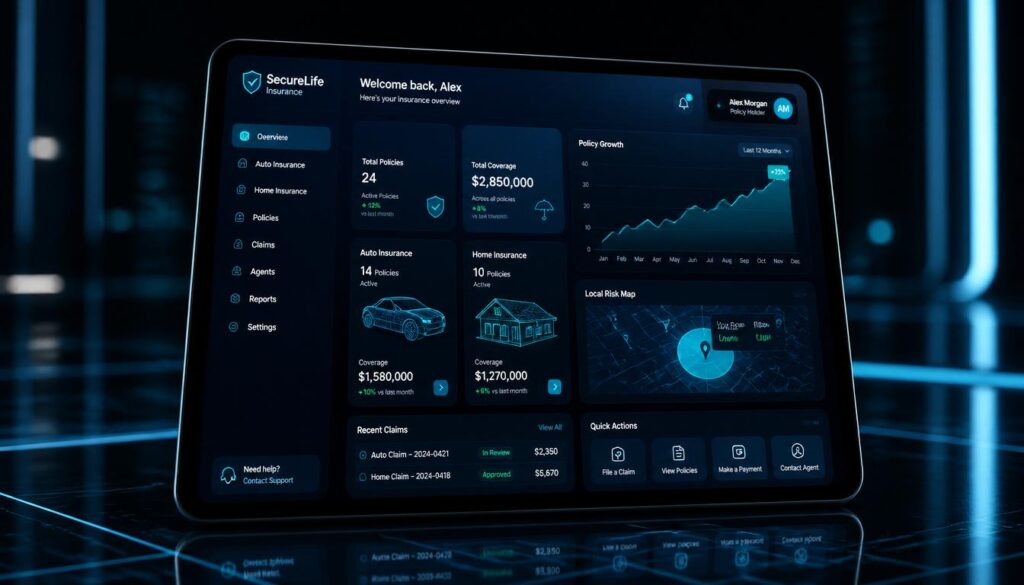 Digital marketing and SEO dashboard for insurance agencies.