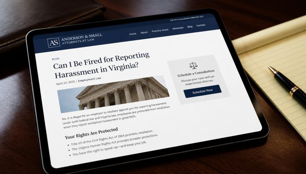 Tablet displaying a high-converting, mobile-optimized long-tail legal blog post with clear, low-pressure calls to action.