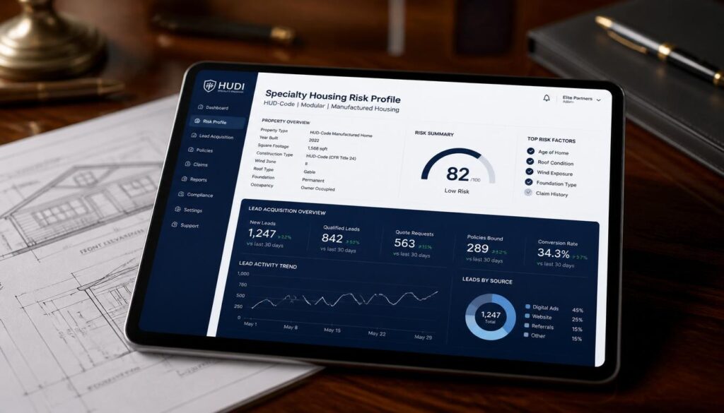Mobile home property insurance marketing and digital lead acquisition analytics.