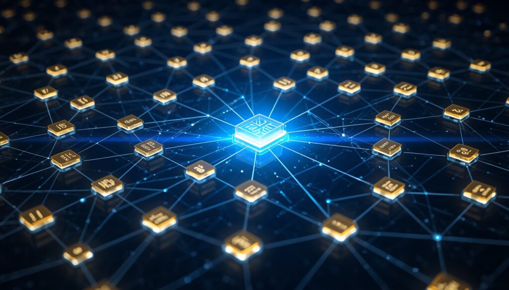 A 3D digital wireframe branching into glowing gold service nodes, representing structured website architecture and dedicated treatment pages for pain management SEO.